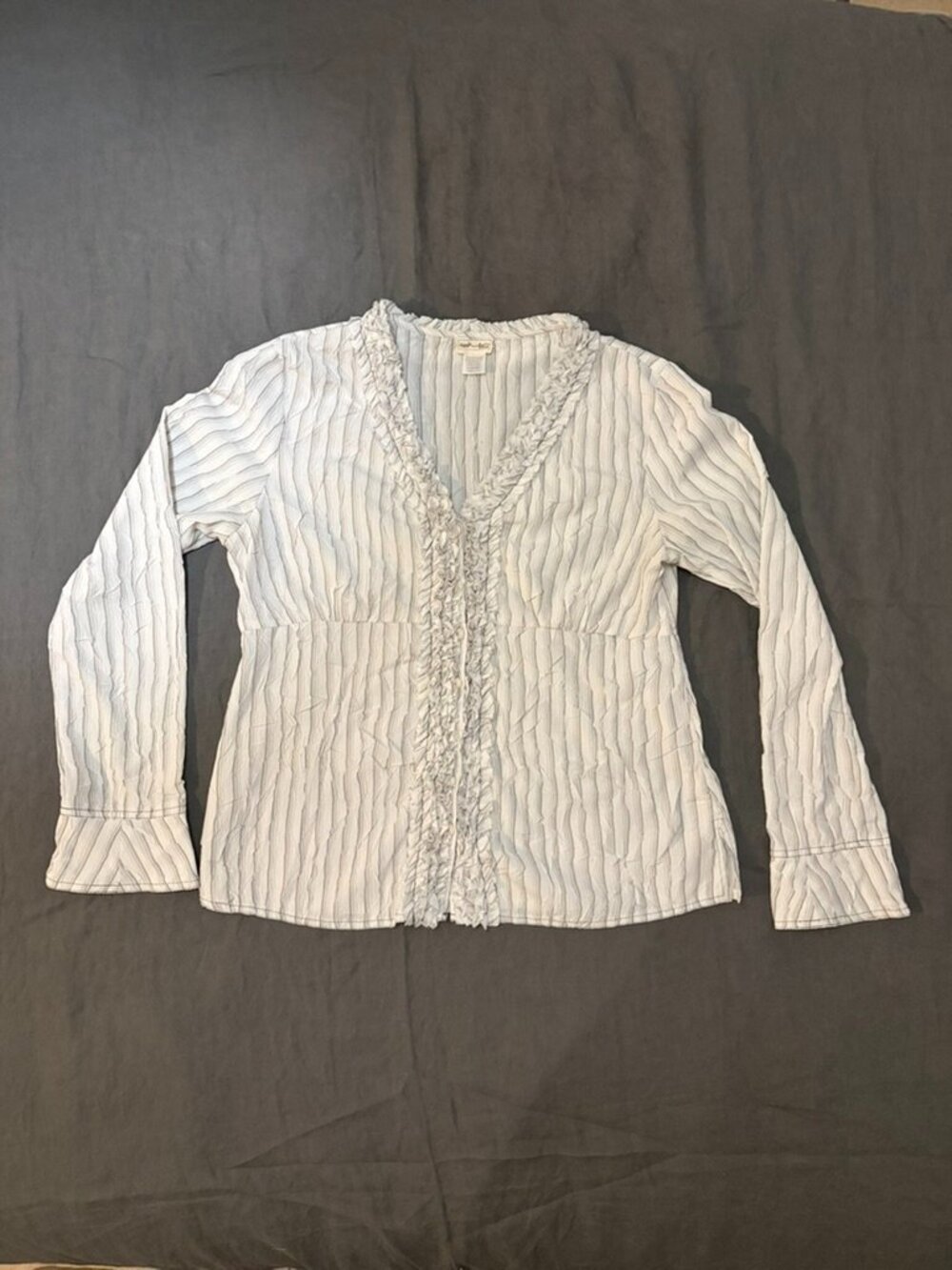 Neesh by D.A.R. pinstriped crinkle blouse